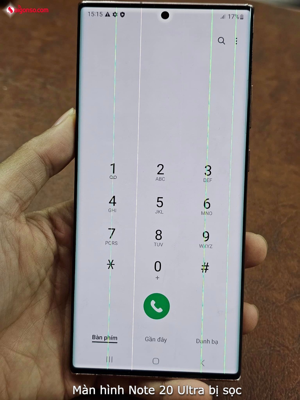 màn hình Samsung Note đôi mươi Ultra bị sọc