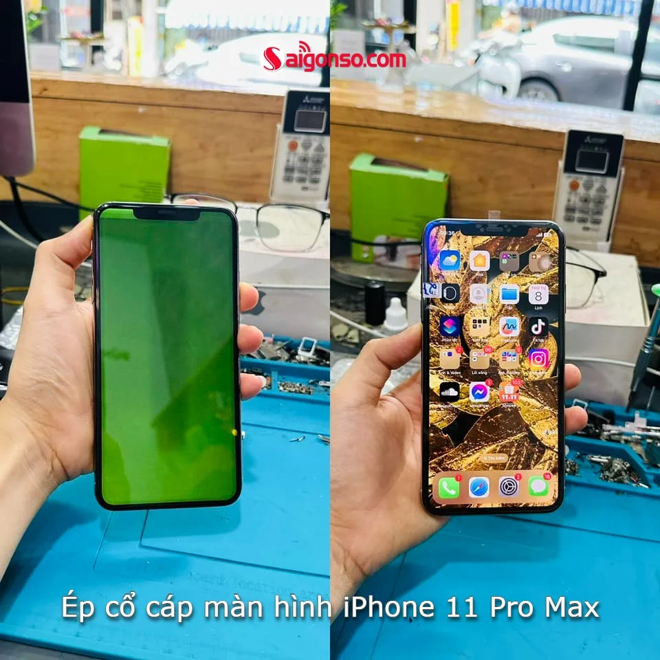 Ép cổ cáp màn hình iPhone 11 Pro Max