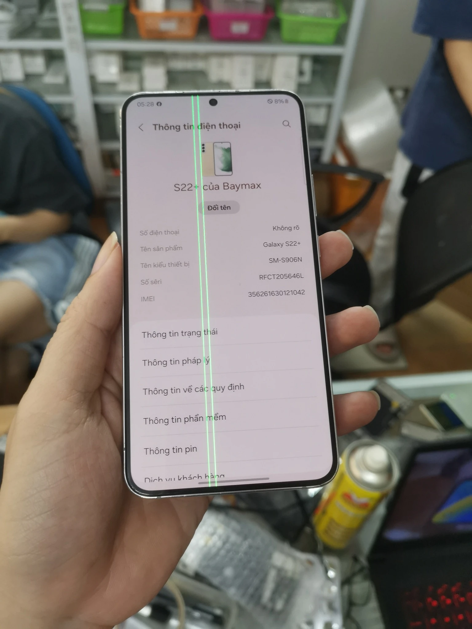 Màn hình Samsung S22 Plus bị sọc