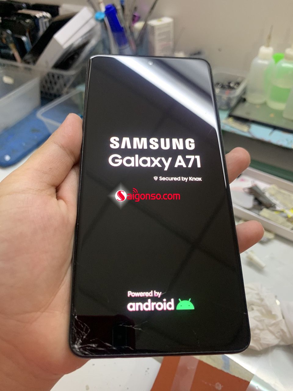 Ép kính samsung A71