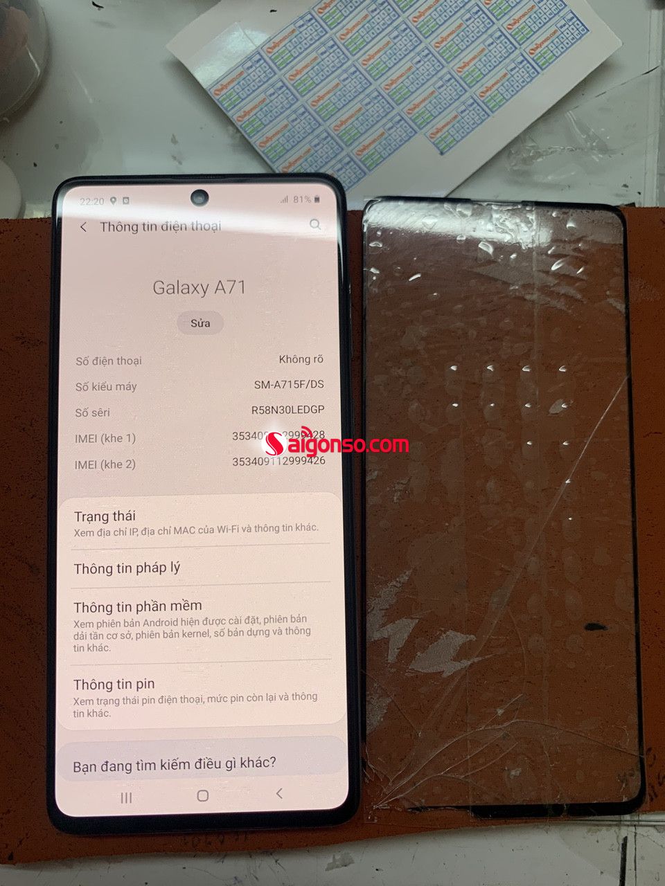 Thay mặt kính Samsung A71