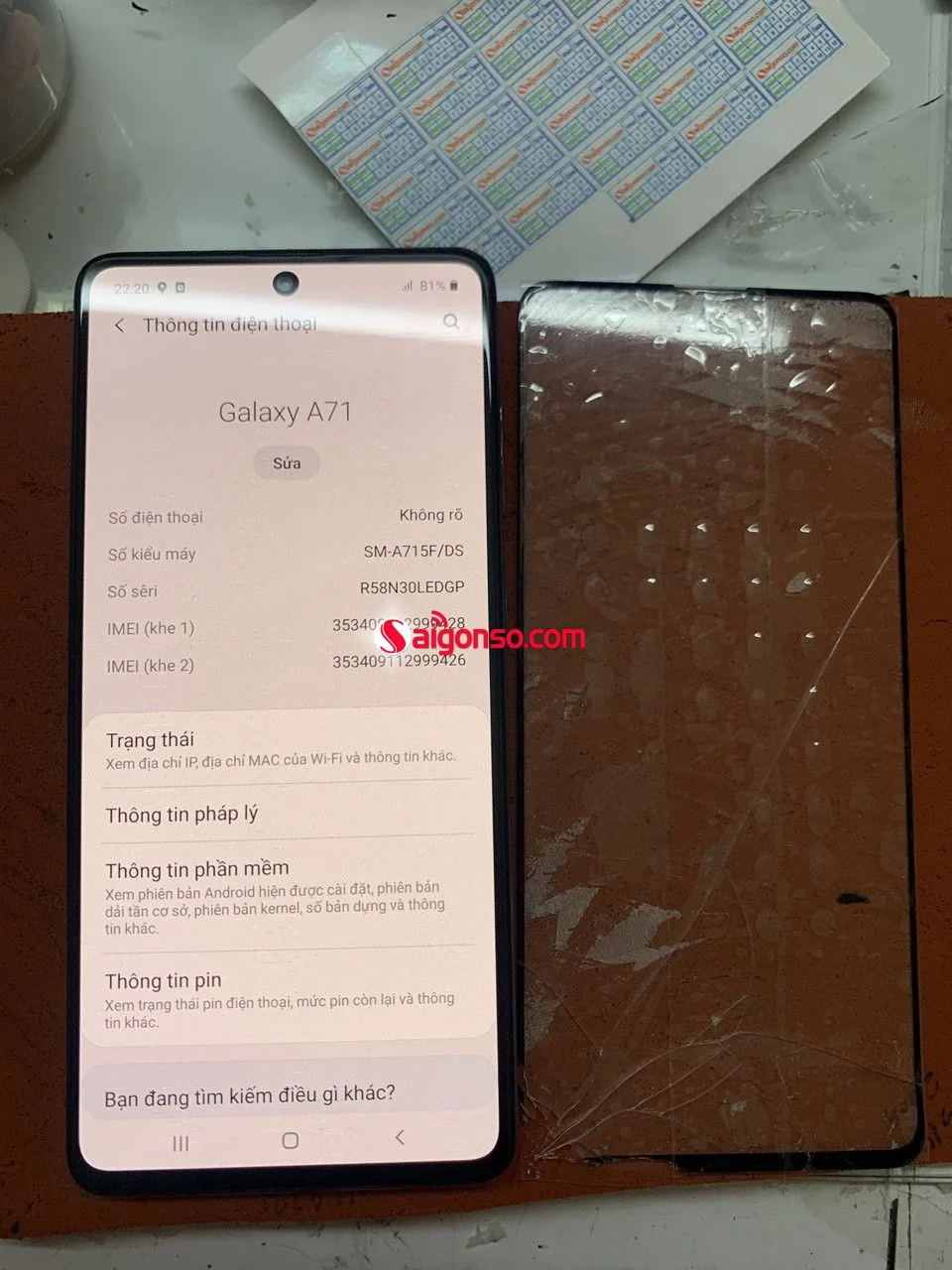 Thay mặt kính Samsung A71