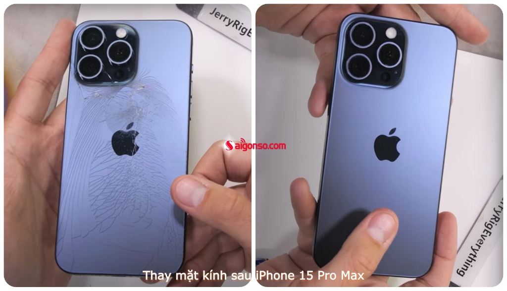 Thay mặt kính sau iPhone 15 Pro Max