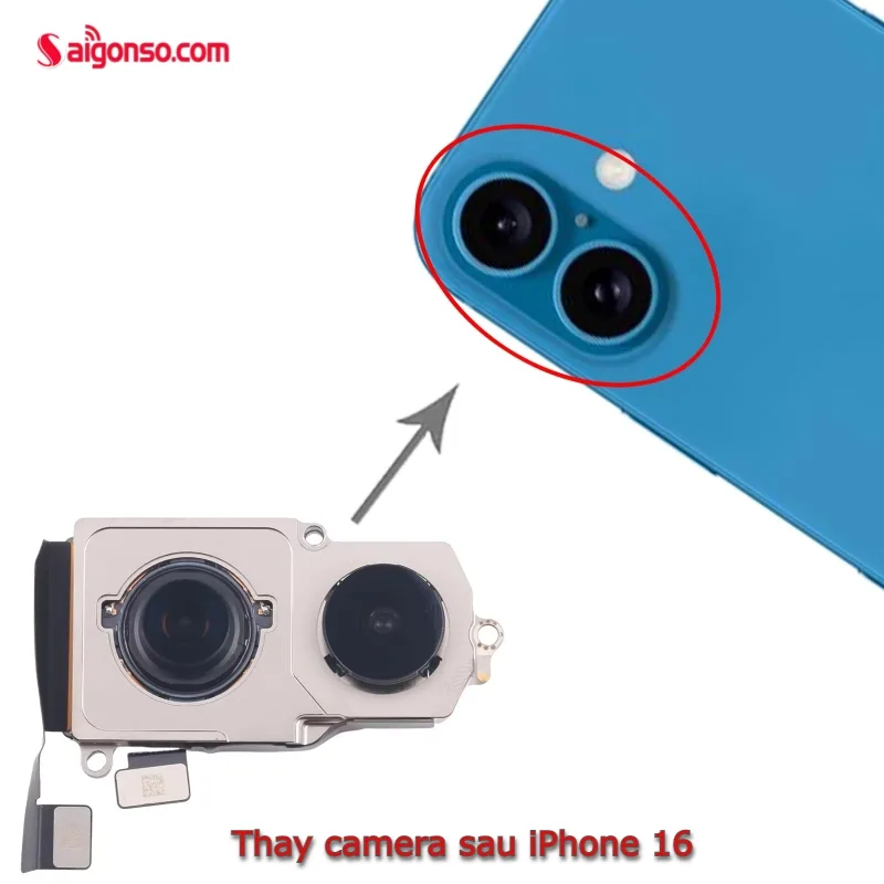 Thay camera sau iPhone 16