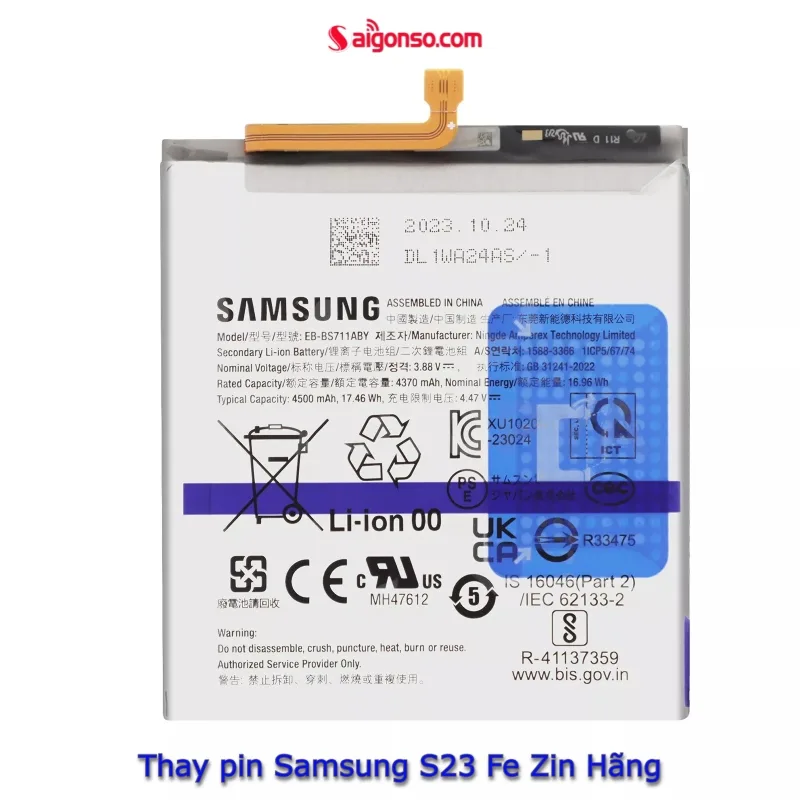 Thay pin Samsung S23 Fe