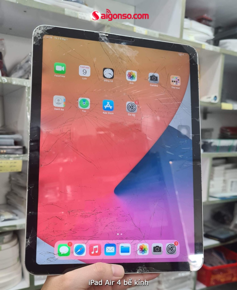 ipad air 4 bể mặt kính