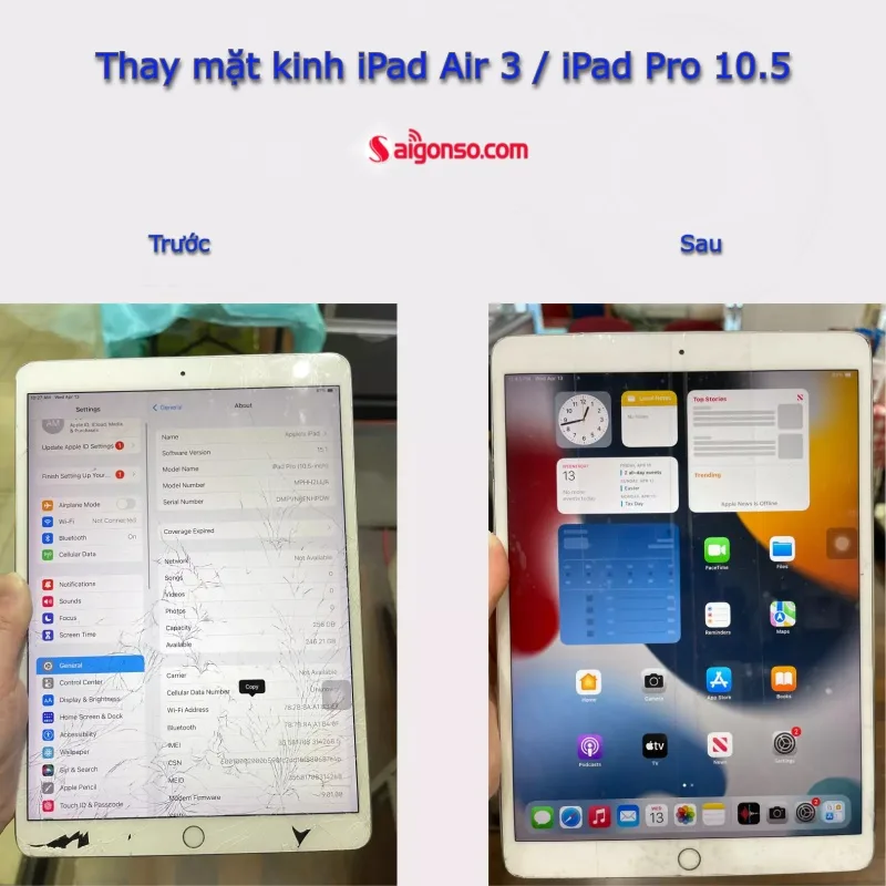 Thay mặt kính iPad Air 3 chính hãng