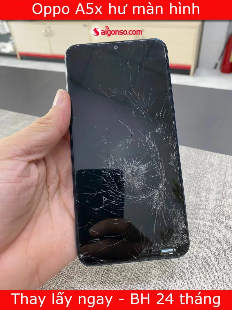 Oppo A5X bị hư màn hình cần thay thế
