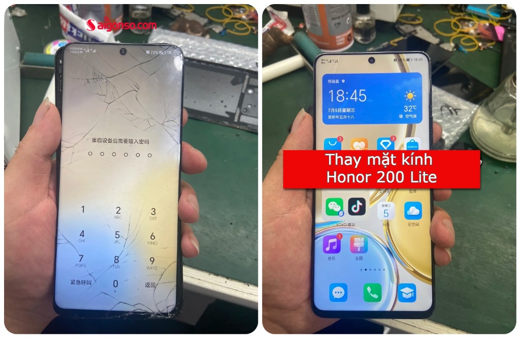 Thay mặt kính Honor 200 Lite