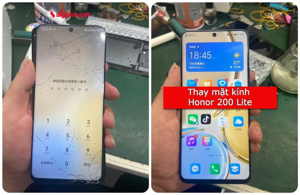 Thay mặt kính Honor 200 Lite